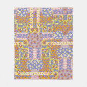 Modern Patchwork Daisy Flowers op Periwinkle Fleece Deken (Voorkant)