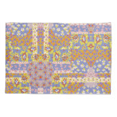 Modern Patchwork Daisy Flowers op Periwinkle Kussensloop (Achterkant)