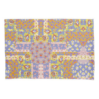 Modern Patchwork Daisy Flowers op Periwinkle Kussensloop