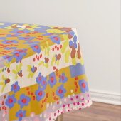 Modern Patchwork Daisy Flowers op Periwinkle Tafelkleed (Voorbeeld)