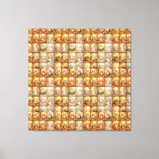 Modern Patchwork Pattern Collage Canvas Afdruk (Voorkant)