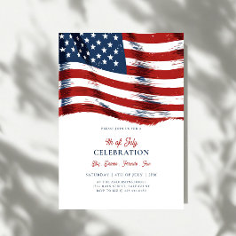 Modern Patriotic American Flag 4th of July Party Kaart