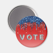 Modern Patriotic Glitter Drip  Vote Magneet (Voorkant / Achterkant)
