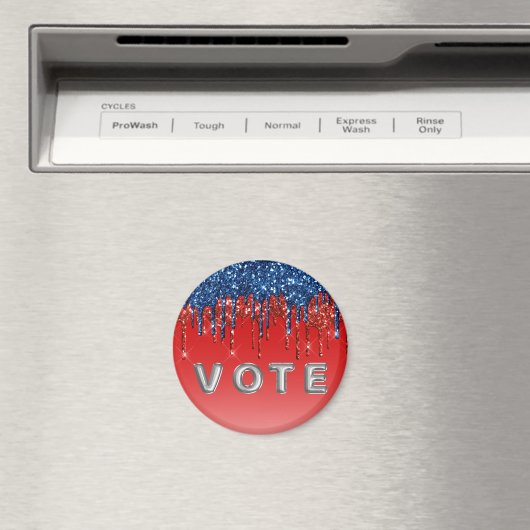 Modern Patriotic Glitter Drip  Vote Magneet (Insitu (Vaatwasser))