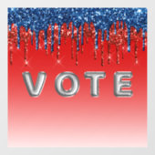 Modern Patriotic Glitter Drip Vote Raamsticker (Vel)