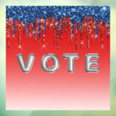 Modern Patriotic Glitter Drip Vote Raamsticker (Vel 3)
