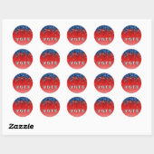 Modern Patriotic Glitter Drip  Vote Ronde Sticker (Vel)
