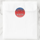 Modern Patriotic Glitter Drip  Vote Ronde Sticker (Tas)