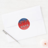 Modern Patriotic Glitter Drip  Vote Ronde Sticker (Envelop)