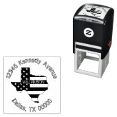 Modern Patriotic Texas Flag Family Return-adres Zelfinktende Stempel (In situ)
