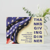 Modern Patriotic USA Thanksgiving Invitation Kaart (Staand voorkant)