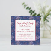 Modern Patriottisch 4 juli Vuurwerkfeest Kaart (Staand voorkant)