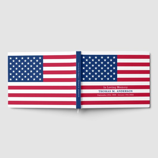 Modern Patriottisch Amerikaans Vlag Memorial Gastenboek (Volledig)
