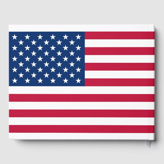 Modern Patriottisch Amerikaans Vlag Memorial Gastenboek (Achterkant)