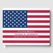 Modern Patriottisch Amerikaans Vlag Memorial Gastenboek (Voorkant)