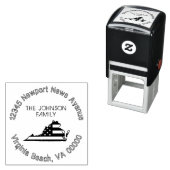 Modern Patriottisch Virginia vlag retouradres Zelfinktende Stempel (In situ)