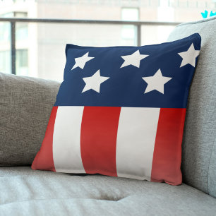 Modern patriottisme: artistieke Amerikaanse vlag k Kussen
