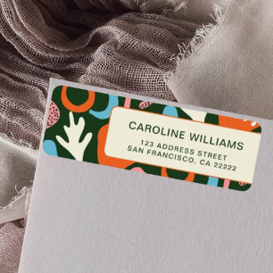 Modern Patroon Abstract Kunstwerk Retouradres Etiket