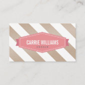 MODERN PATROON gestreept koraal retro eco Kraft Visitekaartje (Voorkant)