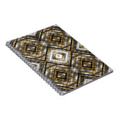 Modern patroon in zilver, goud en zwart, monogram notitieboek (Rechterzijde)
