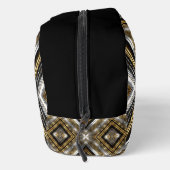 Modern patroon in zilver, goud en zwart, monogram toilettasje (Rechts)