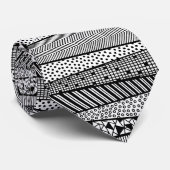 Modern patroon in zwart-wit, chic stropdas (Opgerold)