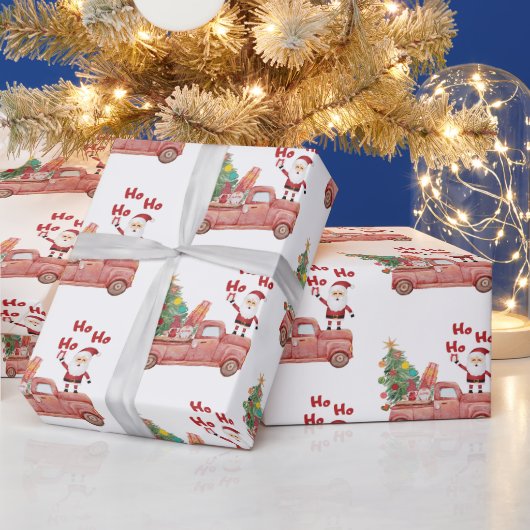 Modern  patroon: Kerstboomwagen Cadeaupapier (Feestdagen)