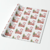 Modern  patroon: Kerstboomwagen Cadeaupapier (Uitgerold)