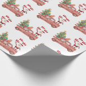 Modern  patroon: Kerstboomwagen Cadeaupapier (Hoek)
