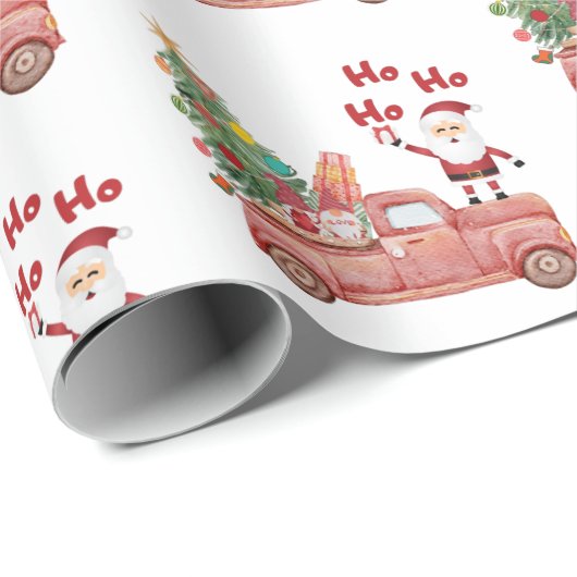 Modern  patroon: Kerstboomwagen Cadeaupapier (Rol Hoek)