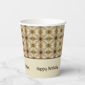 Modern patroon met donkerbruine accenten papieren bekers (Achterkant)