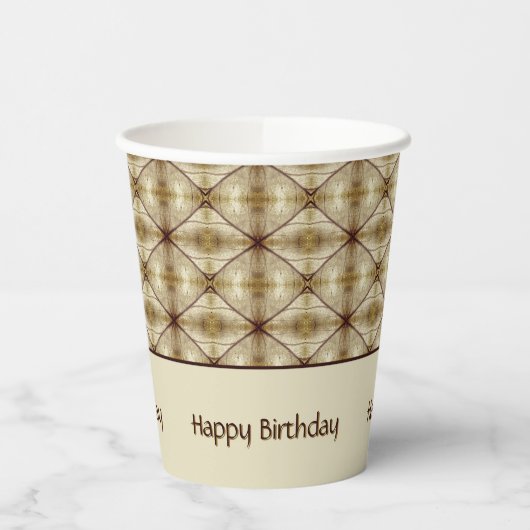 Modern patroon met donkerbruine accenten papieren bekers (Links)