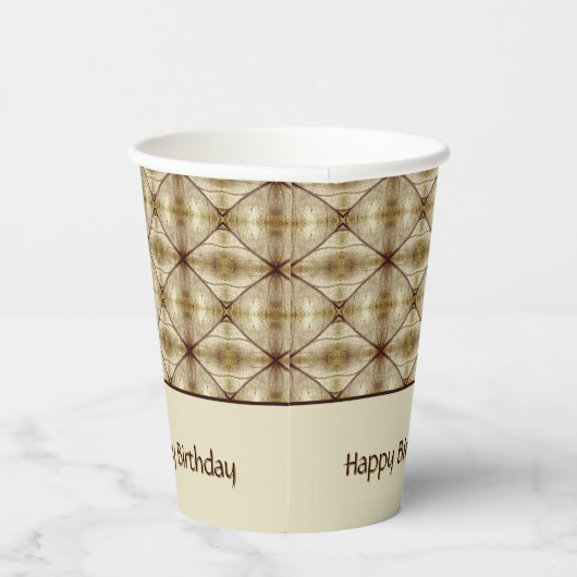 Modern patroon met donkerbruine accenten papieren bekers (Rechts)