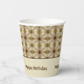 Modern patroon met donkerbruine accenten papieren bekers (Voorkant)