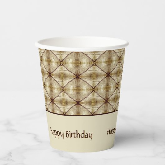 Modern patroon met donkerbruine accenten papieren bekers (Voorkant)