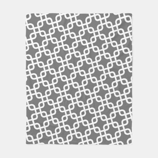 Modern patroon met grijs en wit fleece deken (Voorkant)