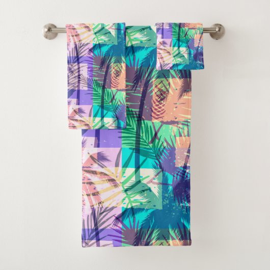 Modern patroon met helder tropisch palm bad handdoek (Insitu)