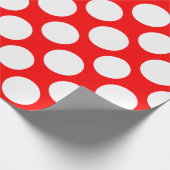 Modern patroon met heldere rode witte pokadots cadeaupapier (Hoek)
