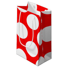 Modern patroon met heldere rode witte pokadots klein cadeauzakje
