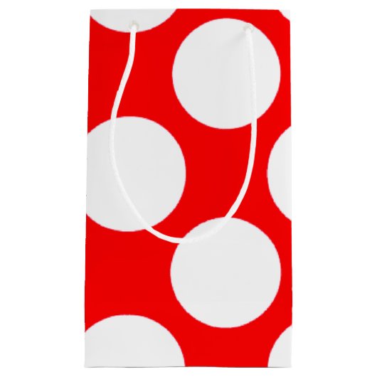 Modern patroon met heldere rode witte pokadots klein cadeauzakje (Voorkant)