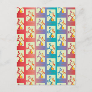 Modern patroon met rode, paarse en blauwe Tulp Briefkaart