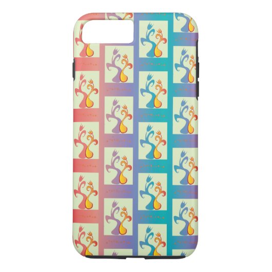 Modern patroon met rode, paarse en blauwe Tulp Case-Mate iPhone Case (Achterkant)