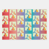 Modern patroon met rode, paarse en blauwe Tulp Inpakpapier Vel (Voorkant 3)