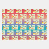 Modern patroon met rode, paarse en blauwe Tulp Inpakpapier Vel (Voorkant 2)