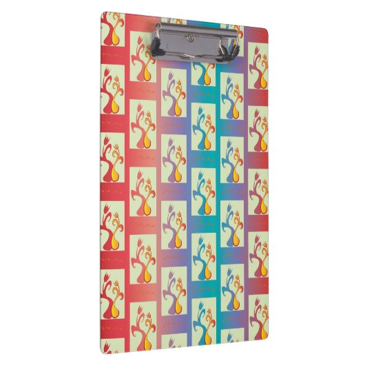 Modern patroon met rode, paarse en blauwe Tulp Klembord (Rechts)