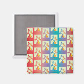 Modern patroon met rode, paarse en blauwe Tulp Magneet (Voorkant / Achterkant)