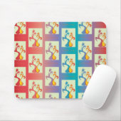 Modern patroon met rode, paarse en blauwe Tulp Muismat (Met muis)