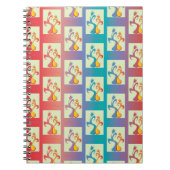 Modern patroon met rode, paarse en blauwe Tulp Notitieboek (Voorkant)