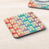 Modern patroon met rode, paarse en blauwe Tulp Onderzetter (Linkerzijde)