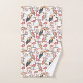 Modern patroon met tropische vogels bad handdoek (Handdoek)
